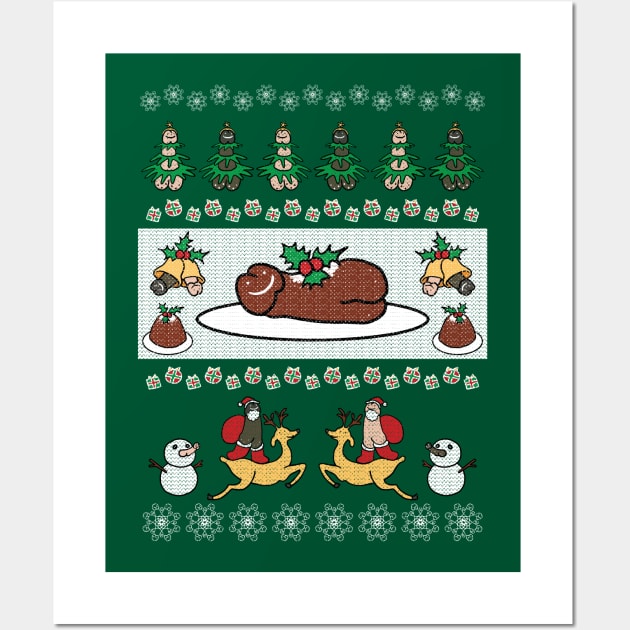 Christmas Penis Pudding Sweater (not ugly) Wall Art by HotDikkity